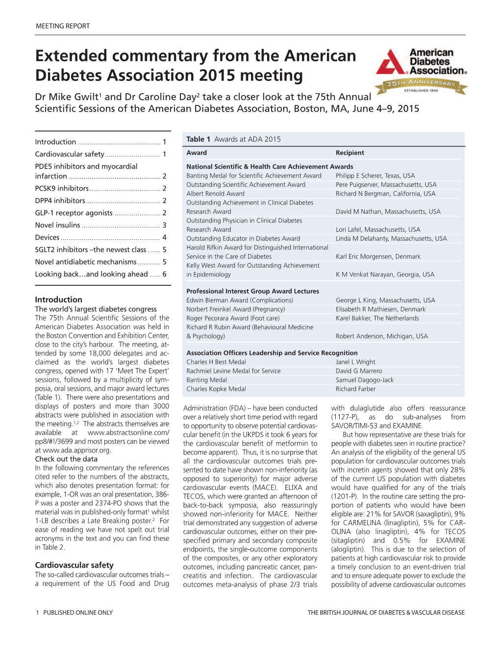 Extended Commentary from the American Diabetes Association