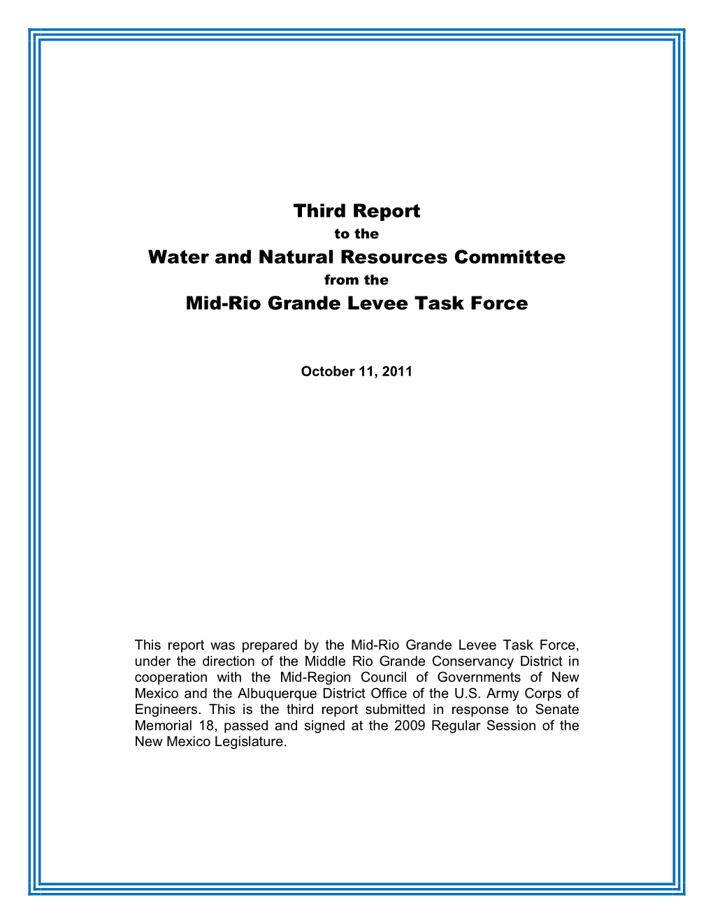 Third Report Water and Natural Resources Committee Mid-Rio