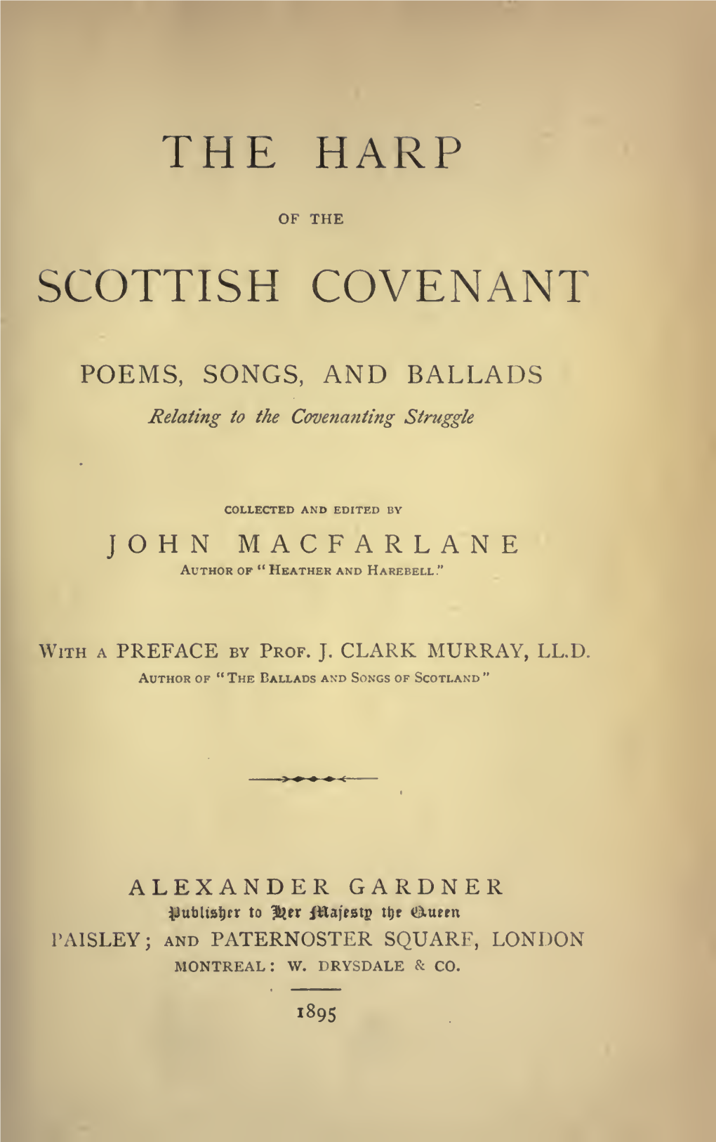 The Harp of the Scottish Covenant, Acknowledgements Are Due to Messrs