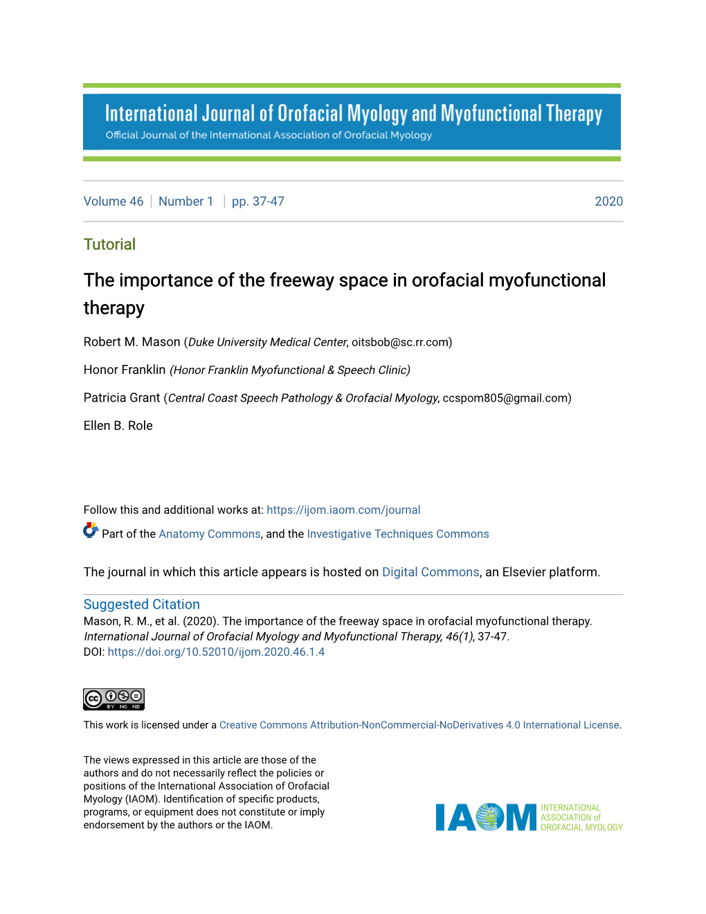The Importance of the Freeway Space in Orofacial Myofunctional Therapy