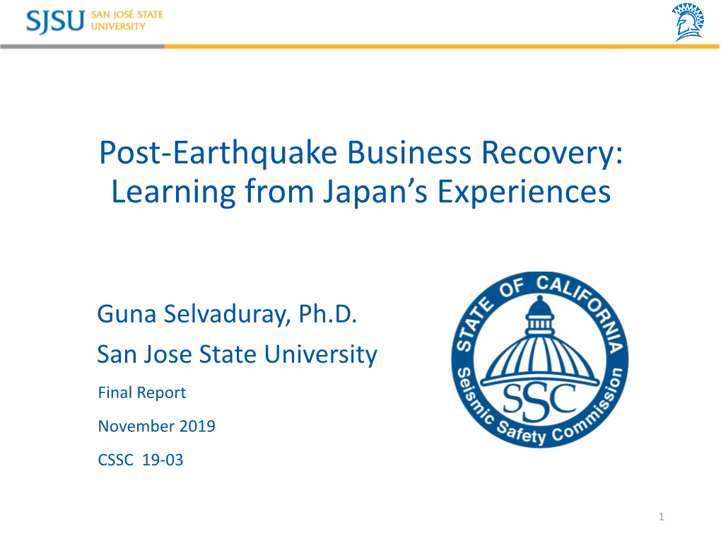 Post-Earthquake Business Recovery: Learning from Japan's Experiences