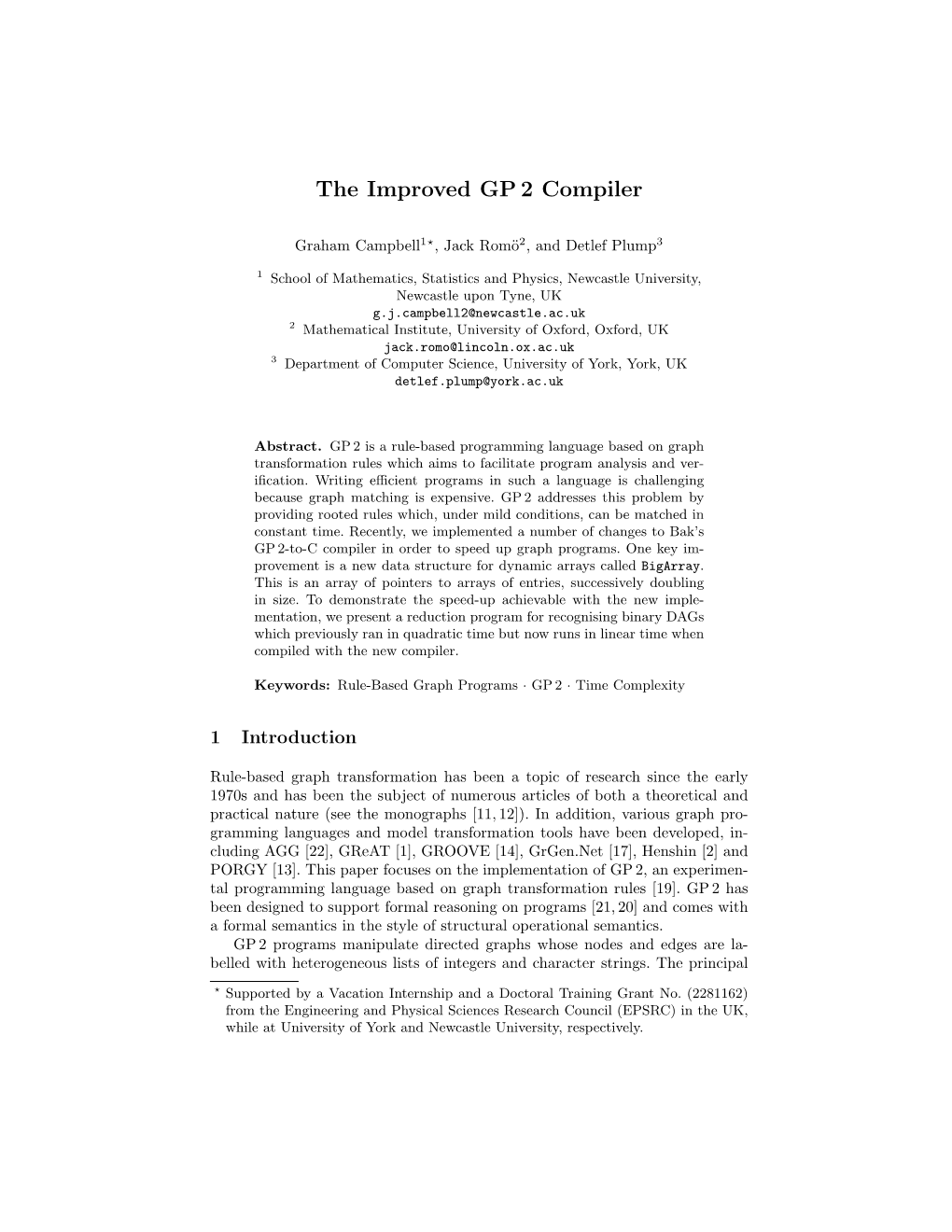 The Improved GP 2 Compiler