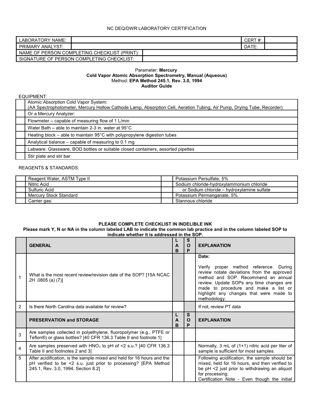 Nc Denr/Dwq Laboratory Certification s1