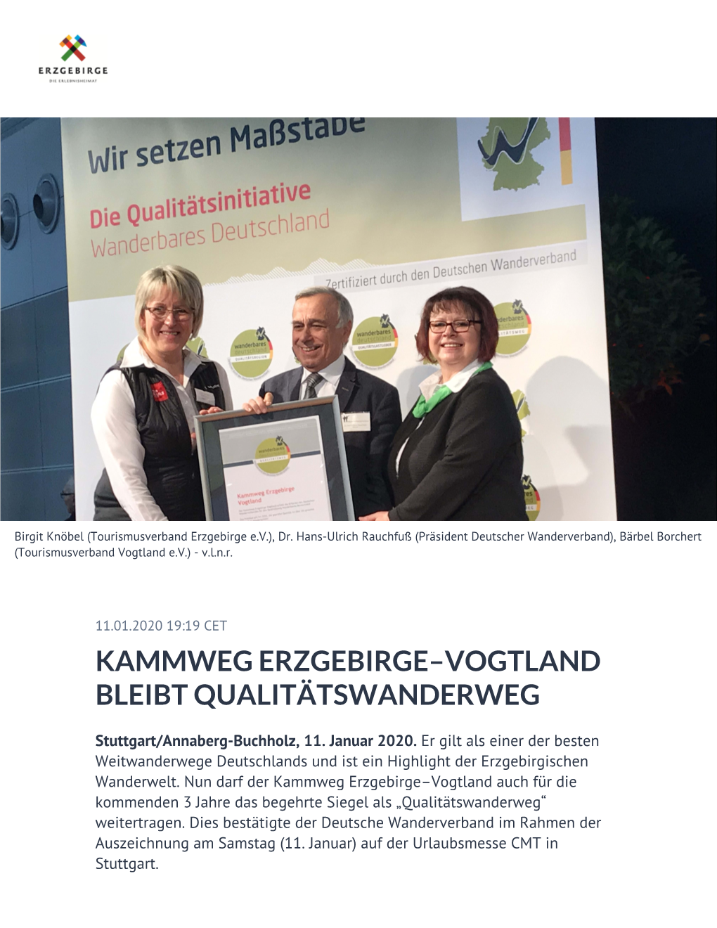 Kammweg Erzgebirge–Vogtland Bleibt Qualitätswanderweg