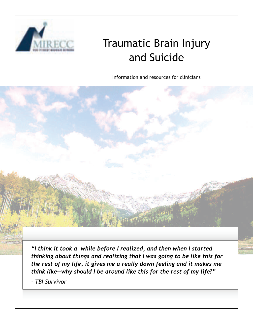 Traumatic Brain Injury and Suicide