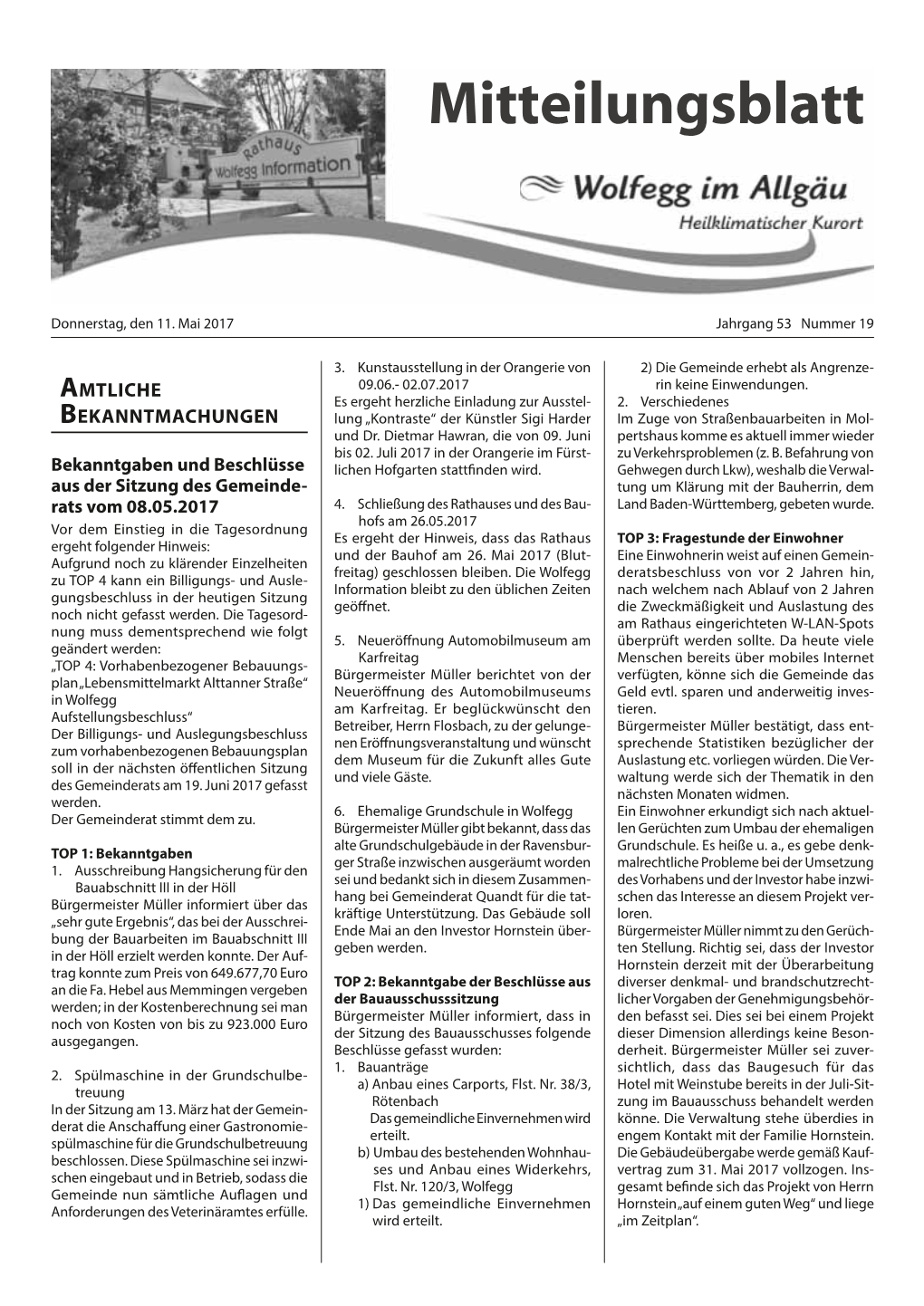 Mitteilungsblatt KW 19/2017