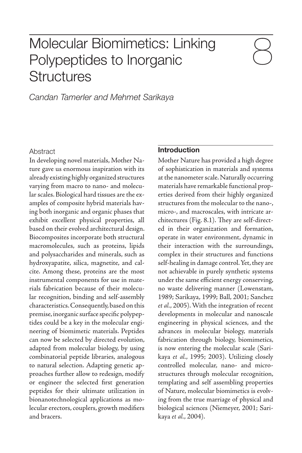 Molecular Biomimetics: Linking Polypeptides to Inorganic Structures