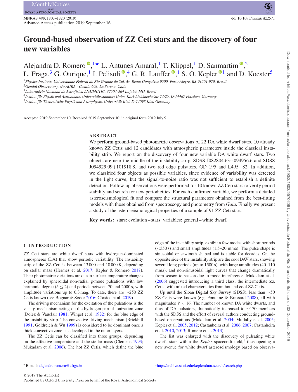 Ground-Based Observation of ZZ Ceti Stars and the Discovery of Four New Variables