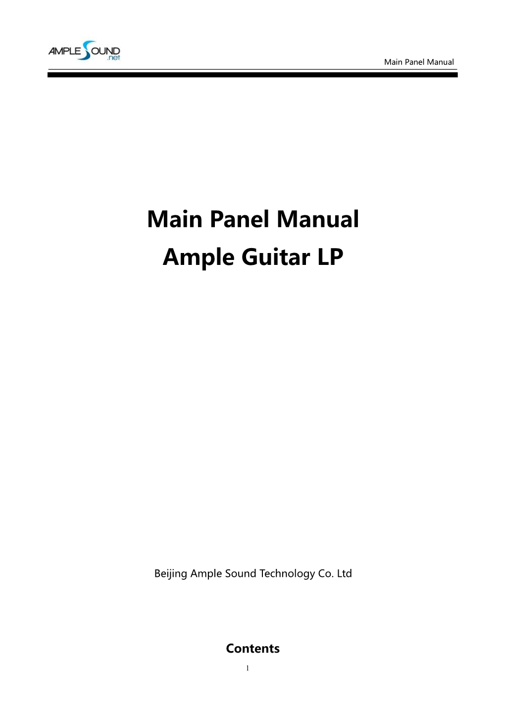 Main Panel Manual Ample Guitar LP