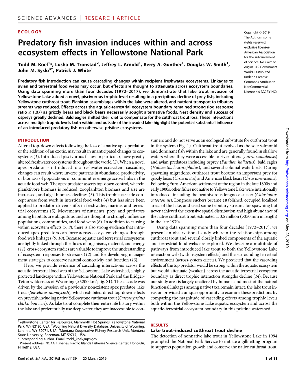 Predatory Fish Invasion Induces Within and Across Ecosystem Effects in Quiet! New Discoveries in Lake Mapping