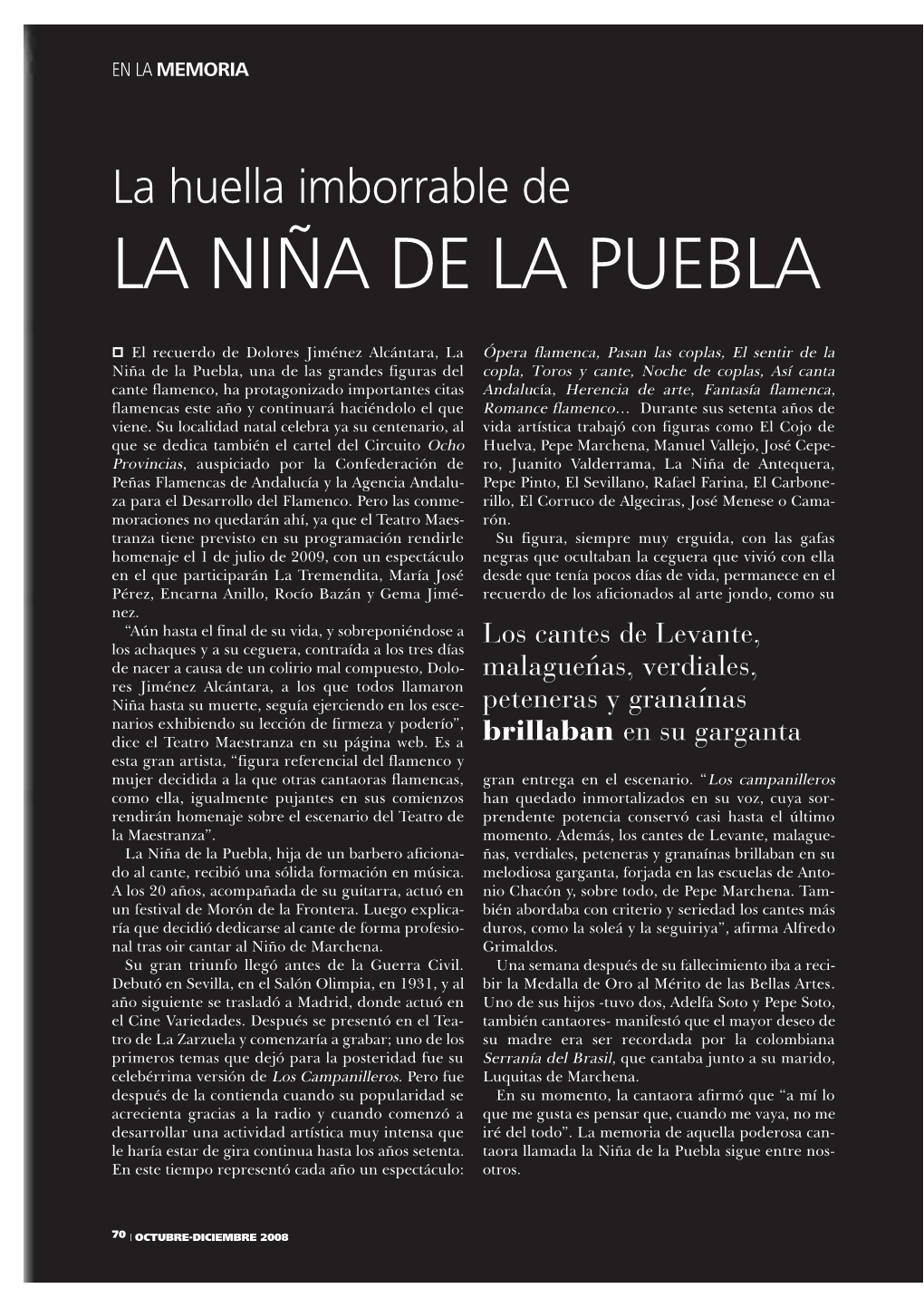 Revista 8 Pag 70-71 Recuerdo De La Niña De La Puebla