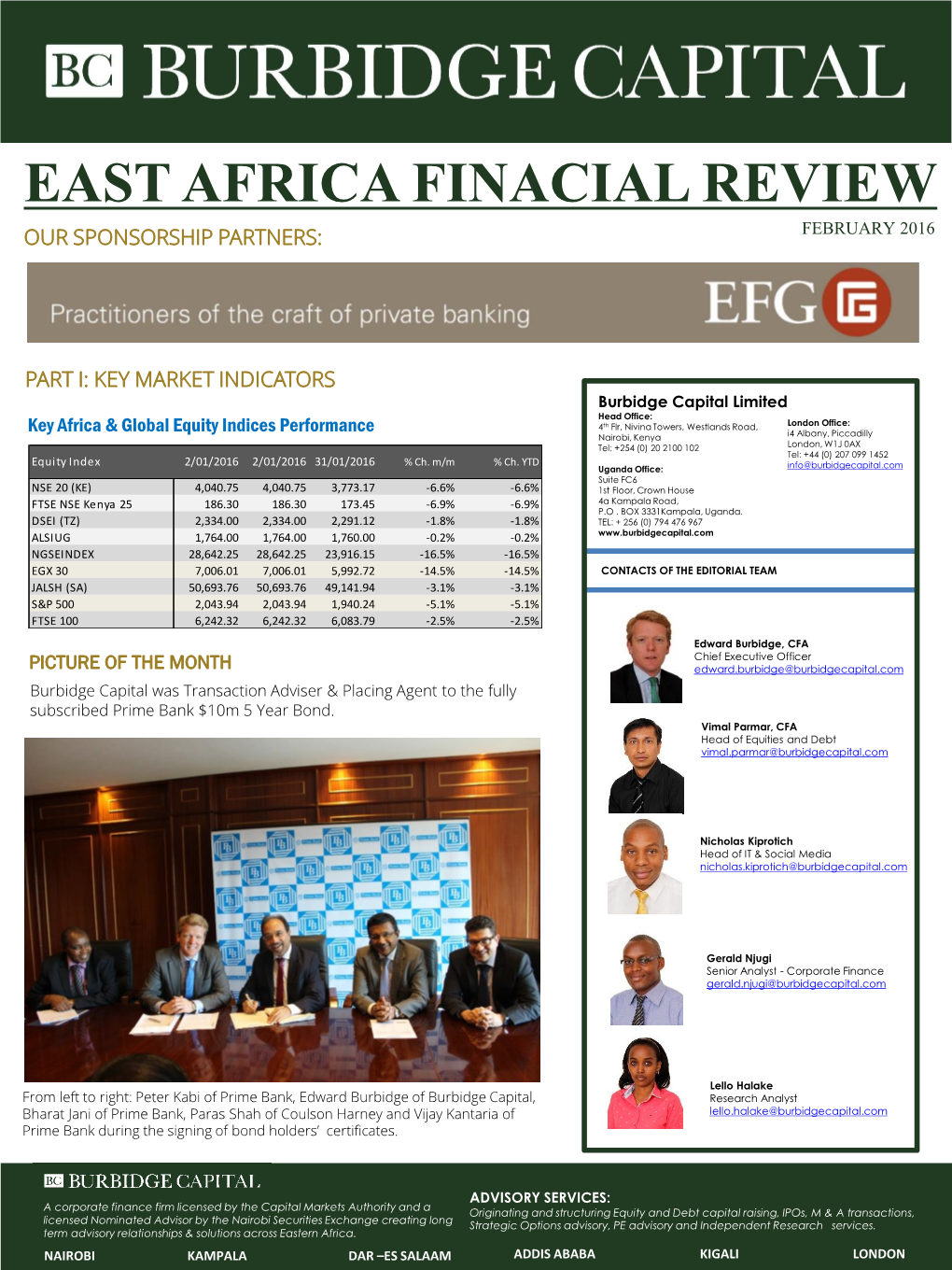 East Africa Finacial Review Our Sponsorship Partners: February 2016