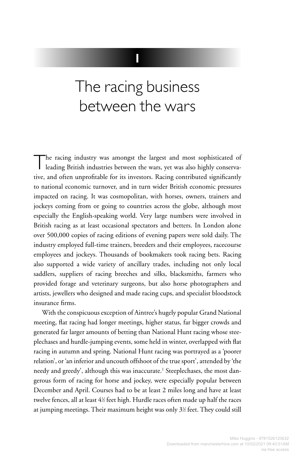 The Racing Business Between the Wars