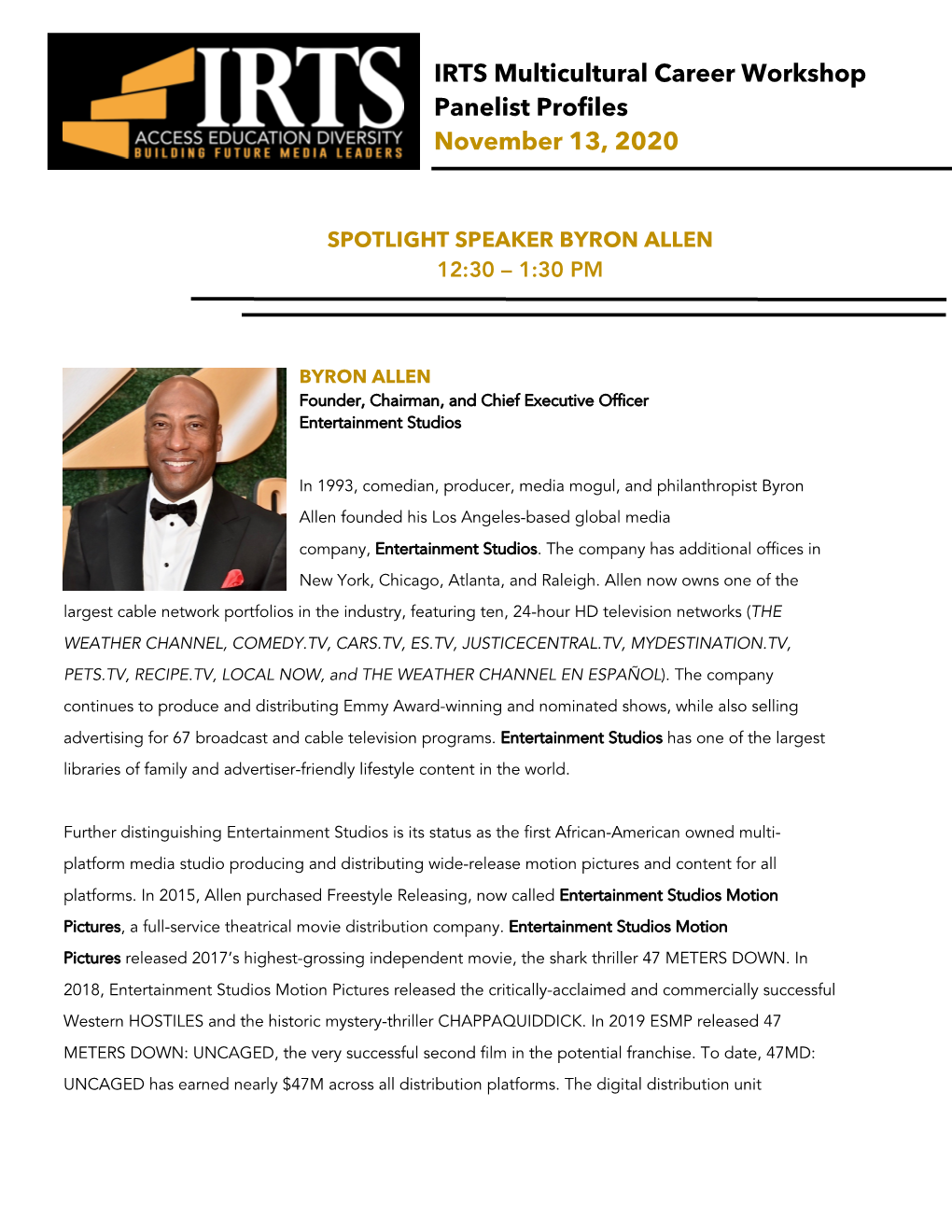 1.30 PM Byron Allen Spotlight Speaker