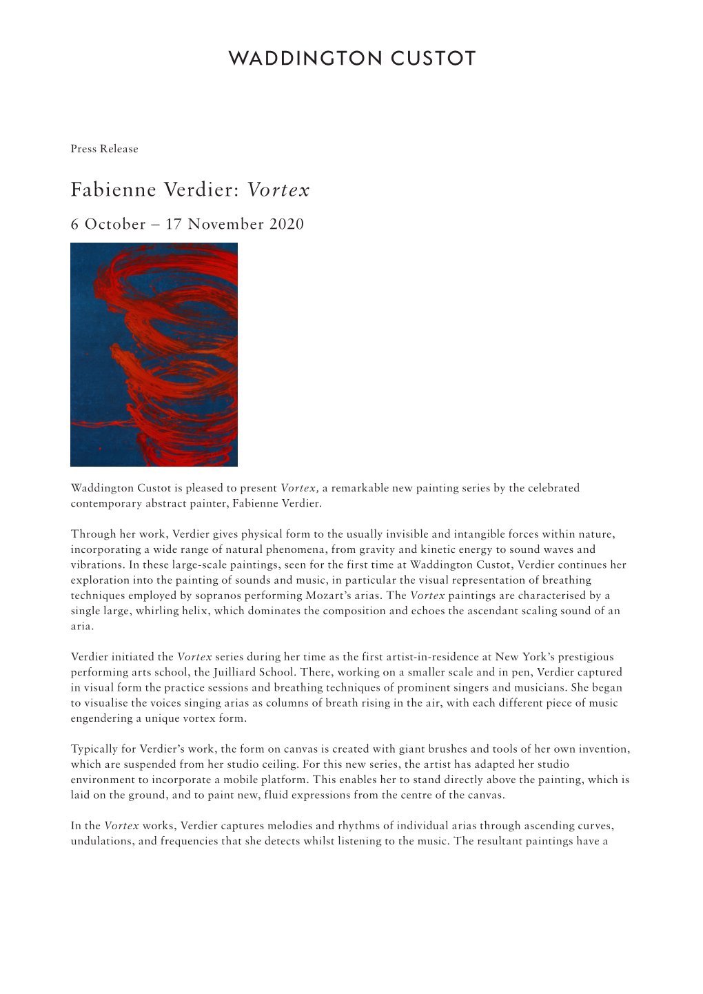 Fabienne Verdier: Vortex