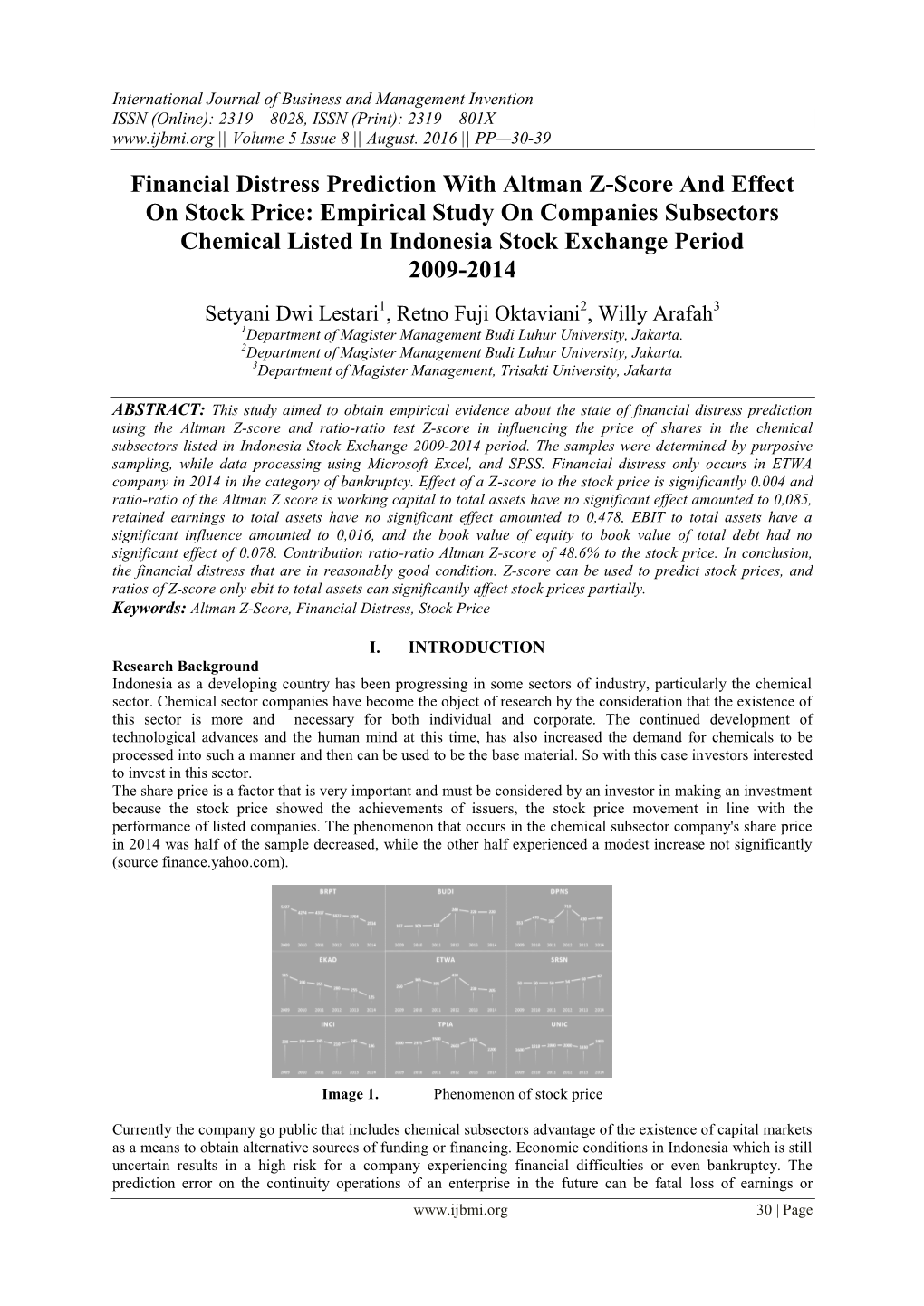 Financial Distress Prediction with Altman Z-Score and Effect