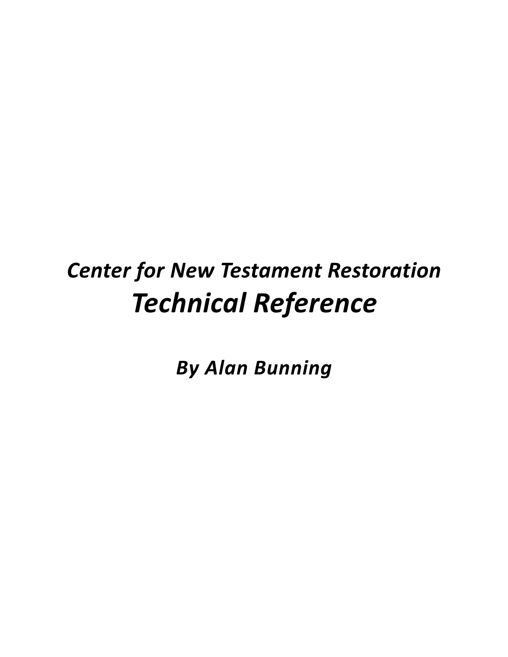CNTR Technical Reference