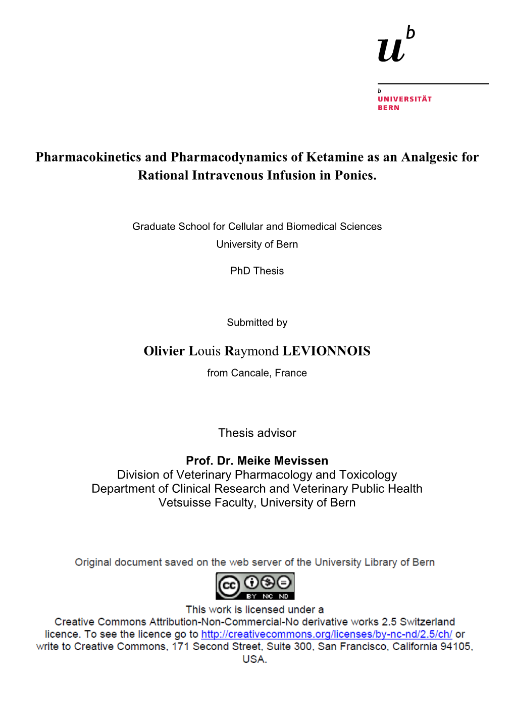 Pharmacokinetics and Pharmacodynamics of Ketamine As an Analgesic for Rational Intravenous Infusion in Ponies