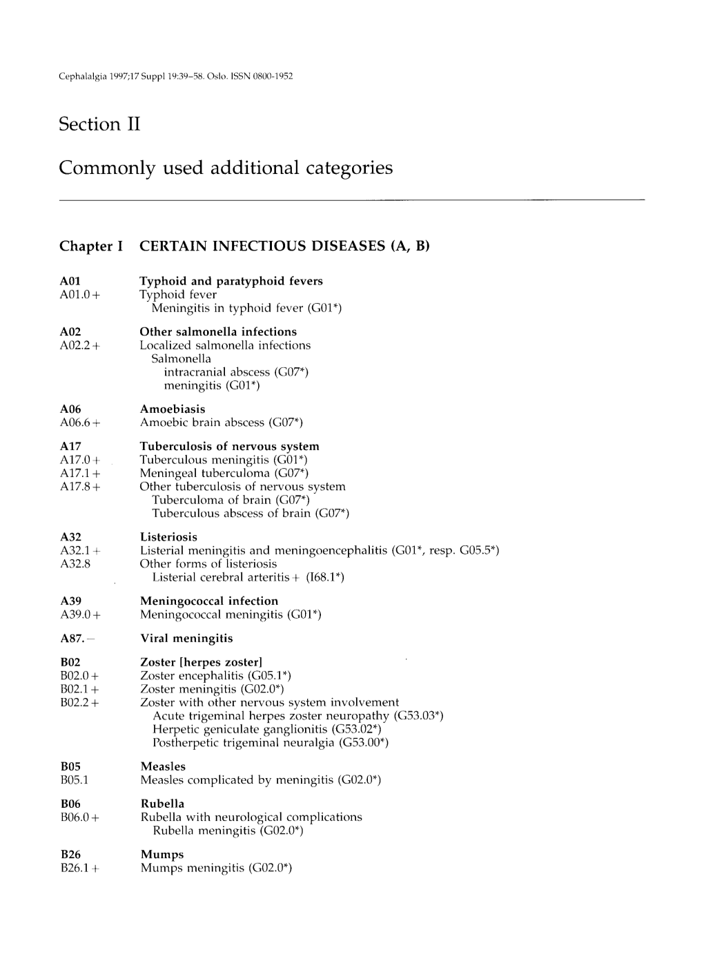 Section I1 Commonly Used Additional Categories