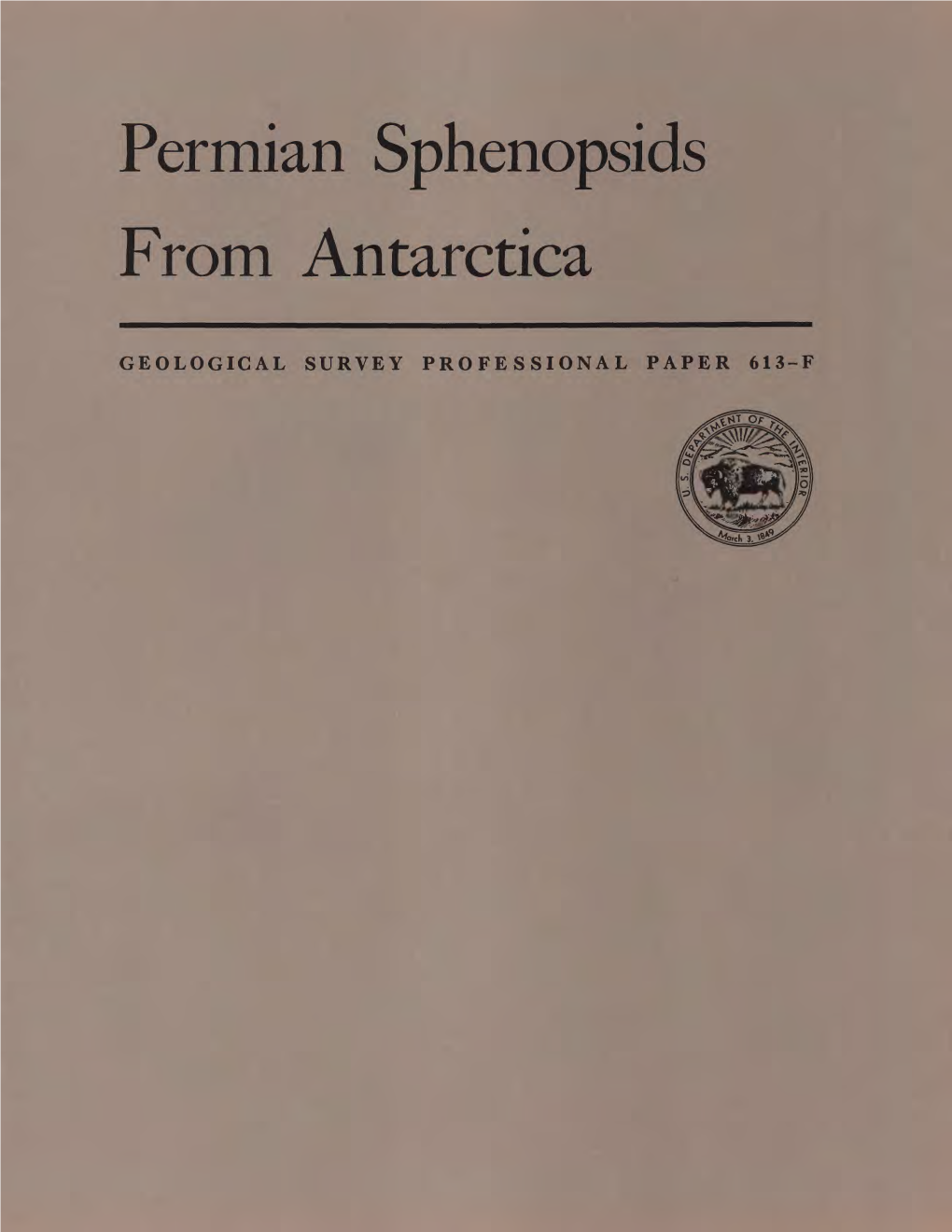 Permian Sphenopsids from Antarctica