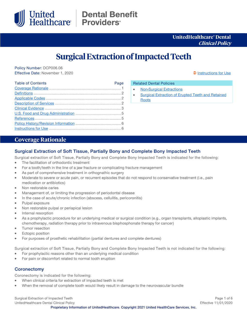 Surgical Extraction of Impacted Teeth – Dental Clinical Policy