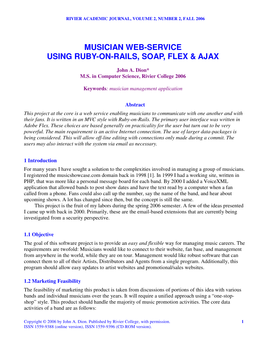 Musician Web-Service Using Ruby-On-Rails, Soap, Flex & Ajax