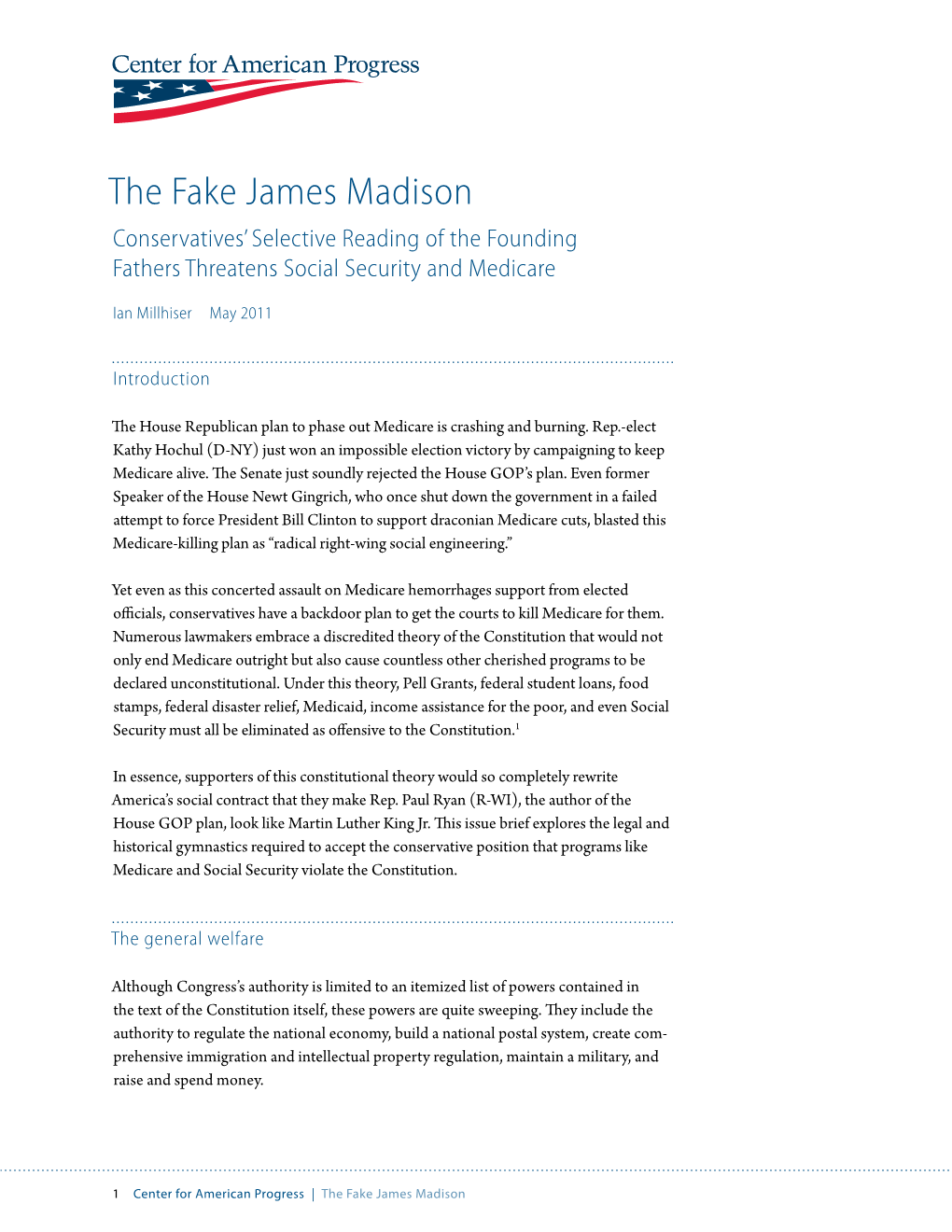 The Fake James Madison Conservatives’ Selective Reading of the Founding Fathers Threatens Social Security and Medicare