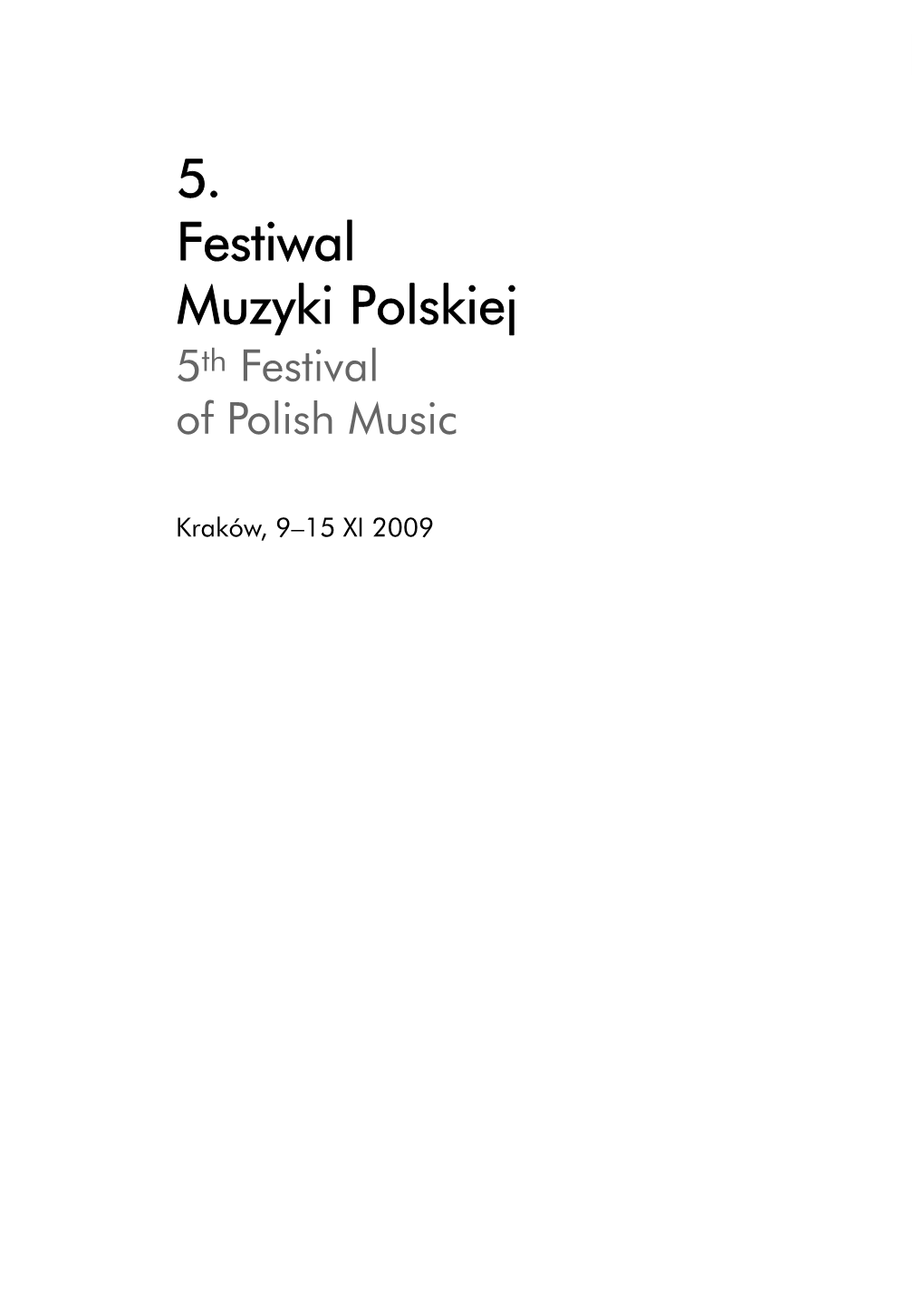 5Th Festival of Polish Music