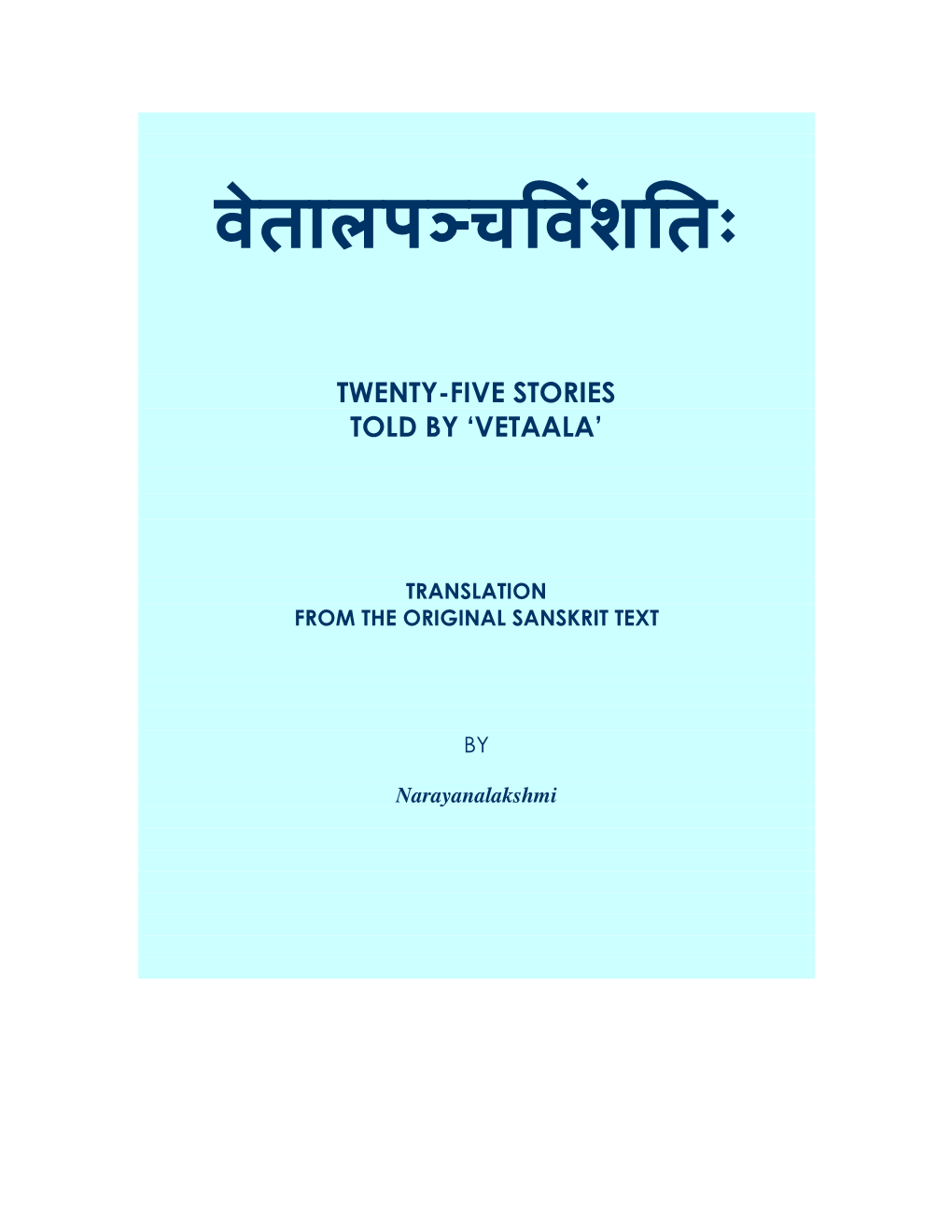 Twenty-Five Stories Told by 'Vetaala'