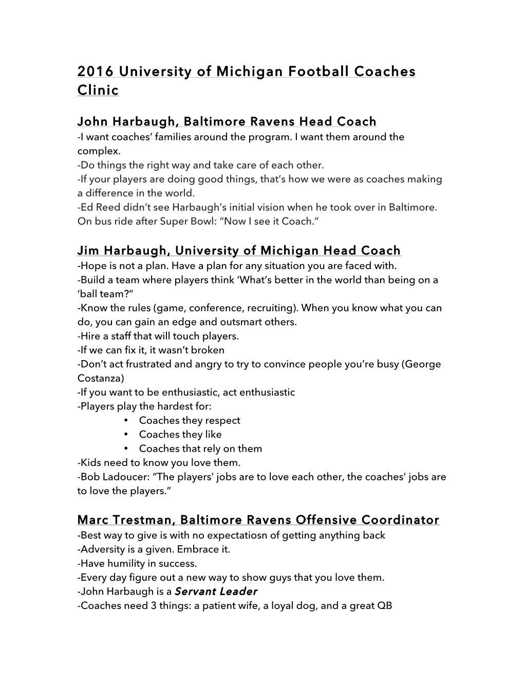 2016 University of Michigan Football Coaches Clinic