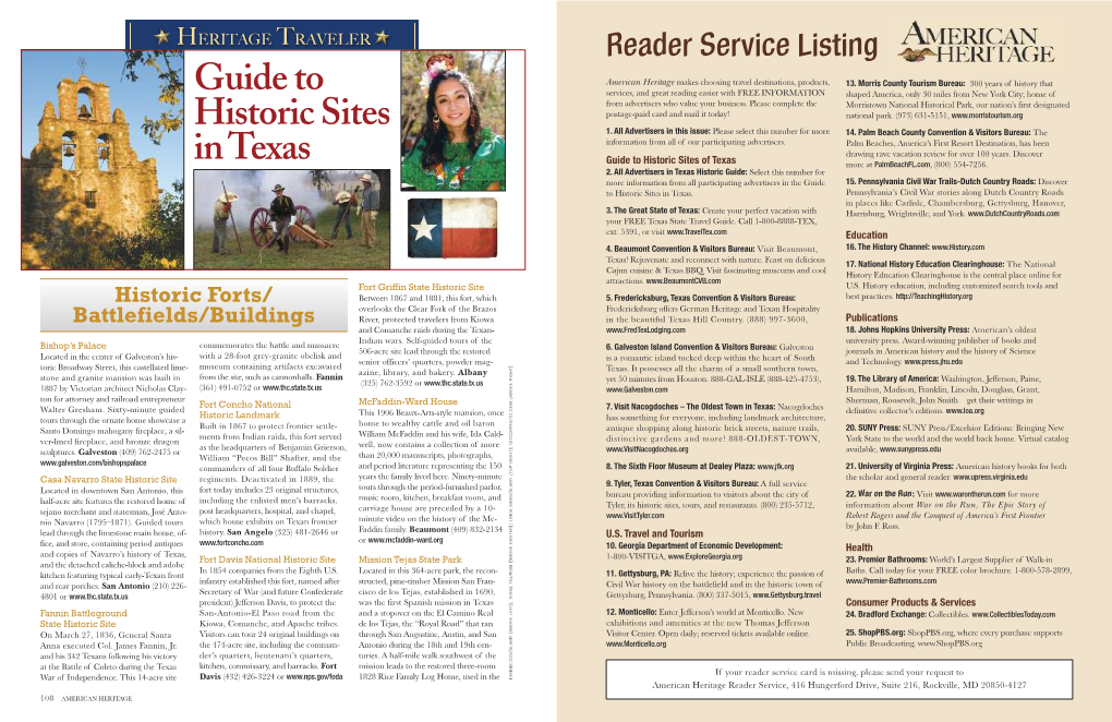 Guide to Historic Sites Intexas