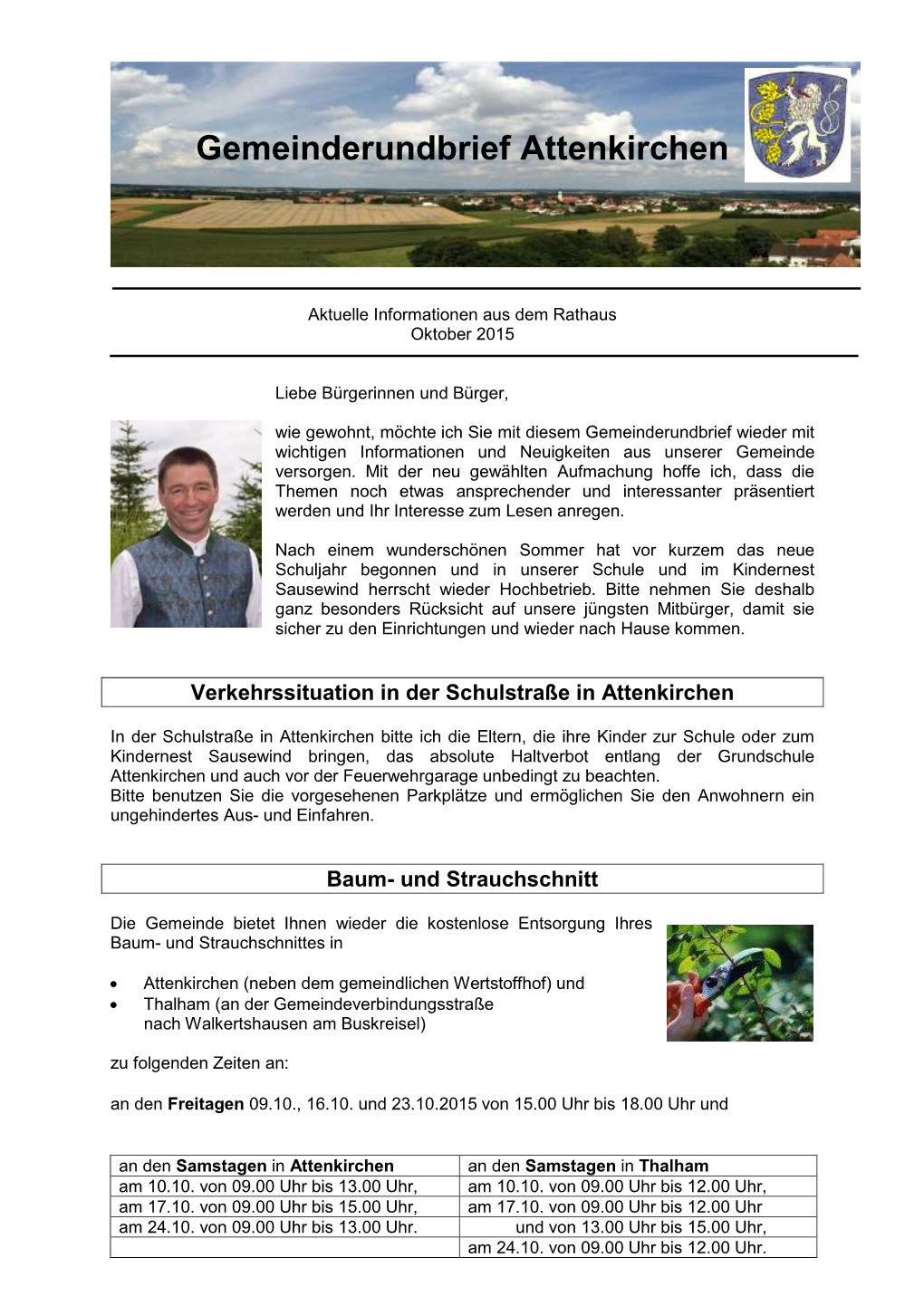 Gemeinderundbrief Der Gemeinde Attenkirchen Oktober 2015