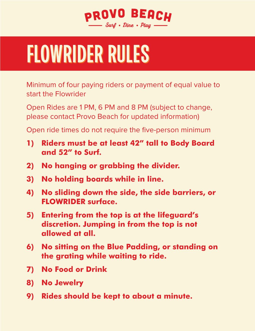 Flowrider RULESRULES