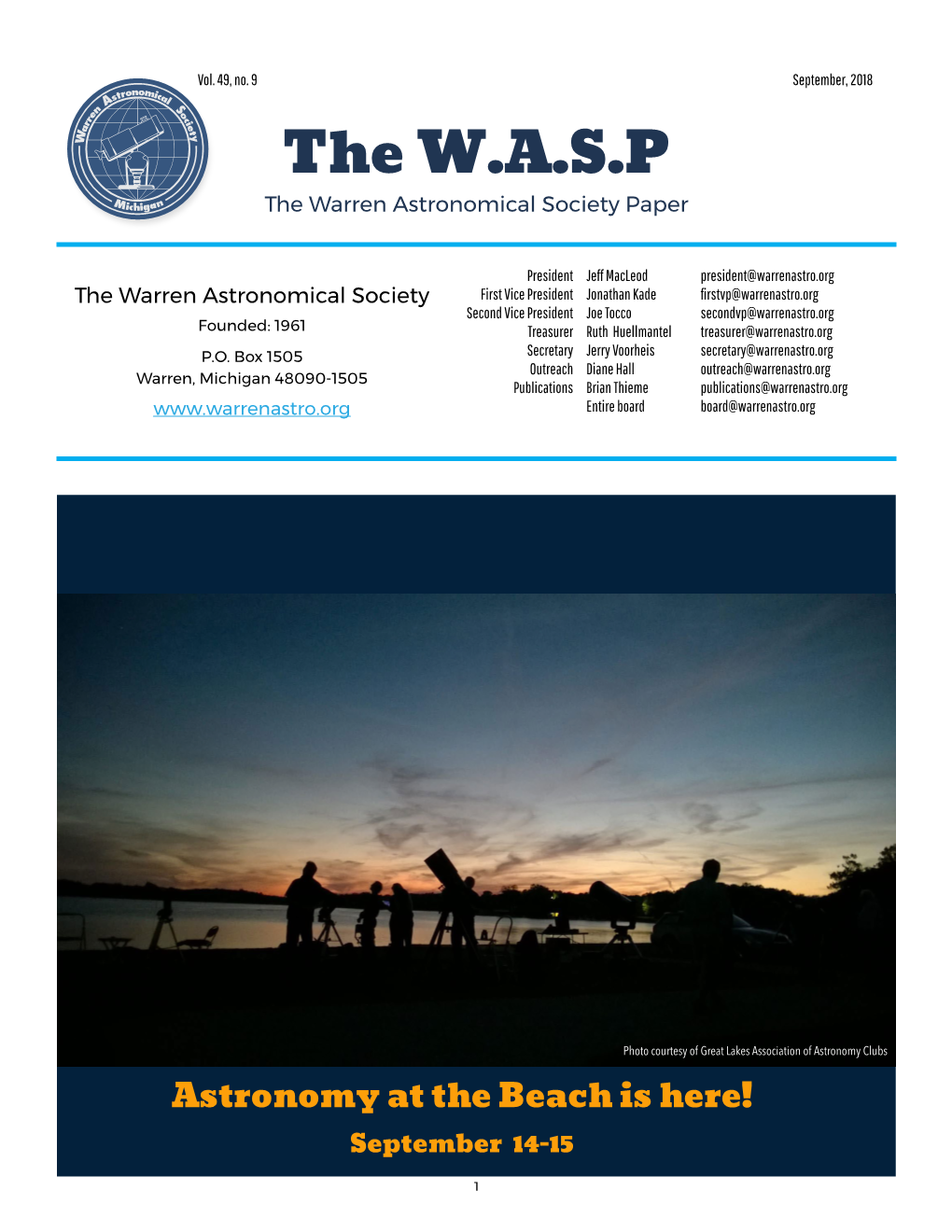 The W.A.S.P the Warren Astronomical Society Paper