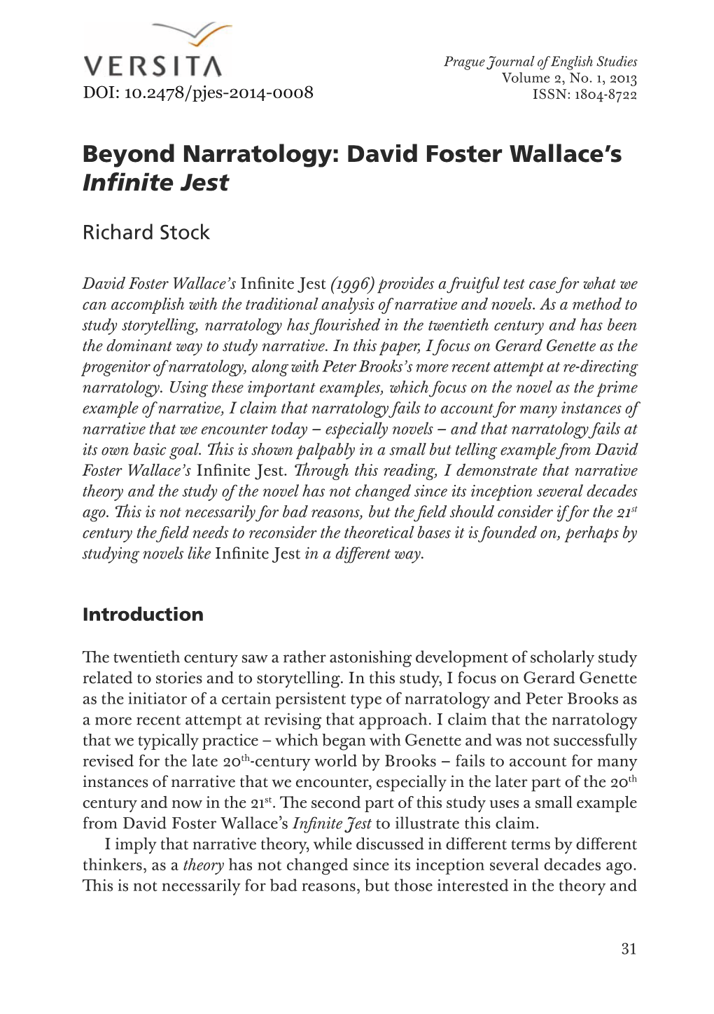 David Foster Wallace's Infinite Jest