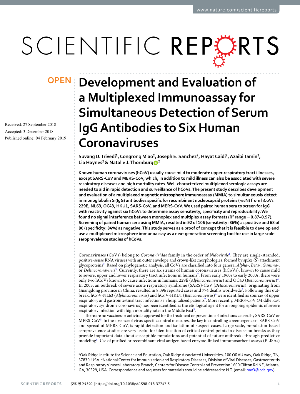 Development and Evaluation of a Multiplexed Immunoassay For