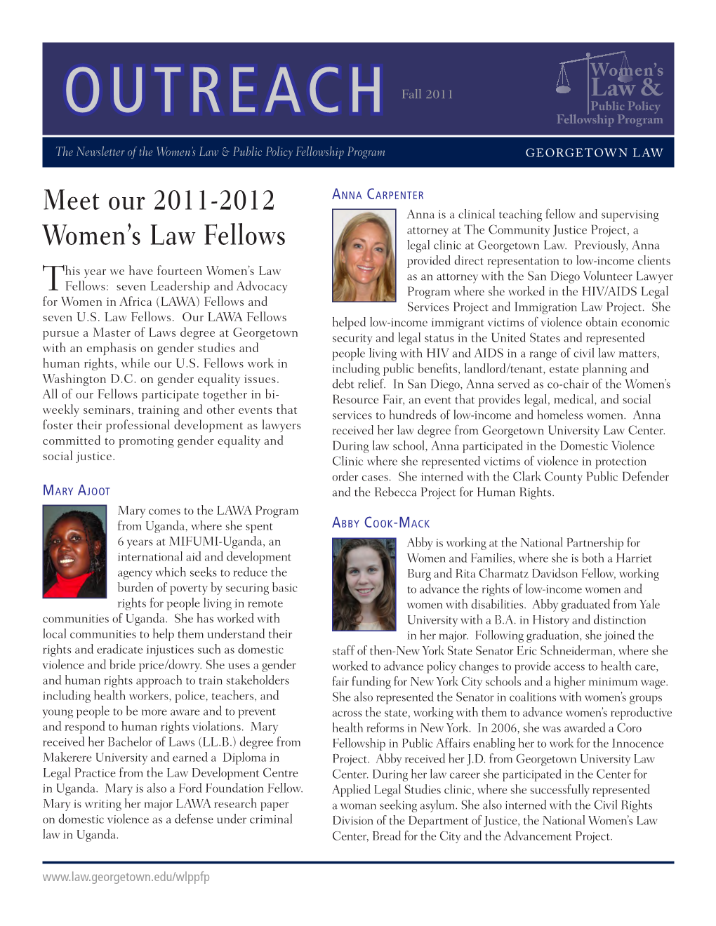 WLPPFP Newsletter Fall 2011