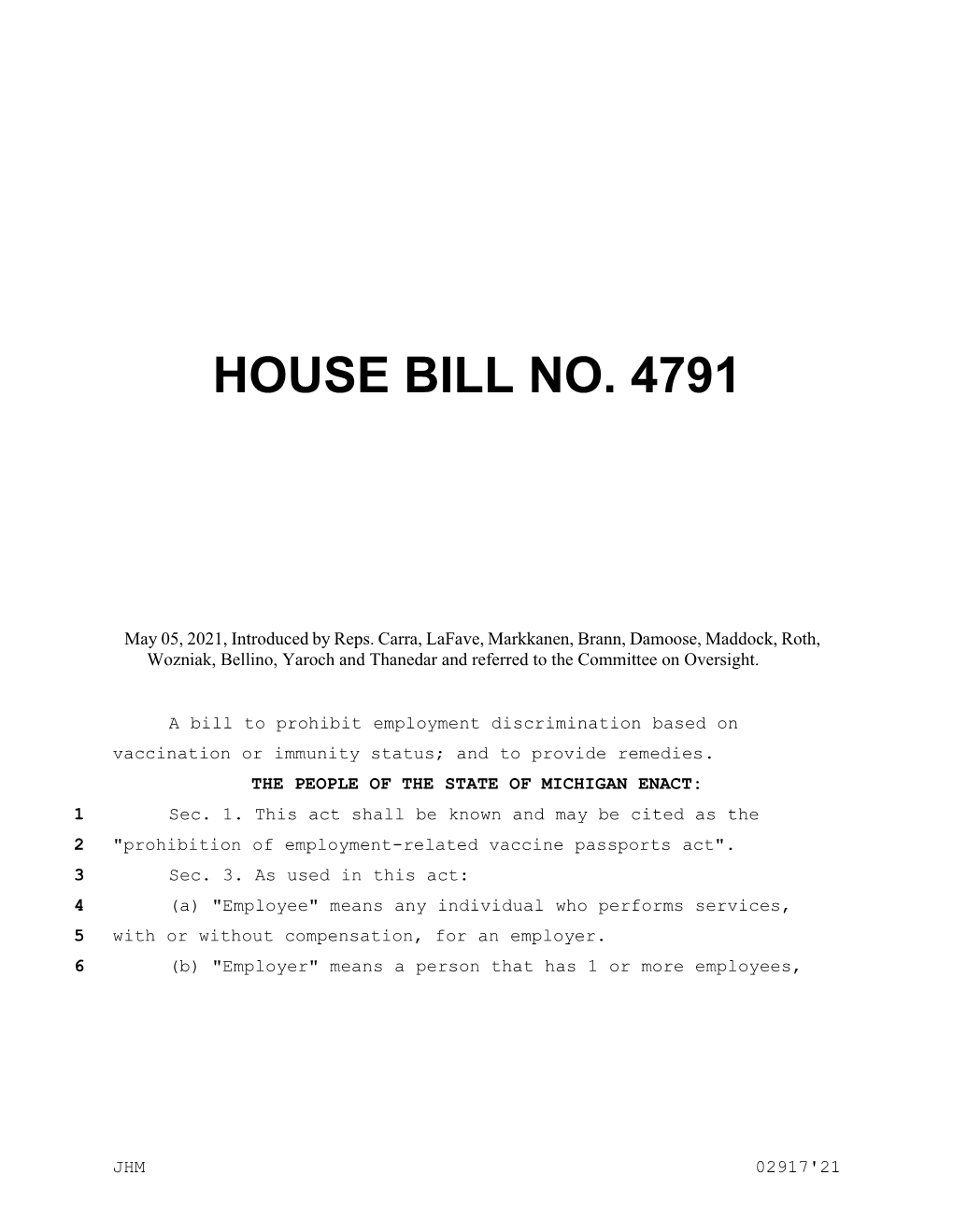 House Bill No. 4791