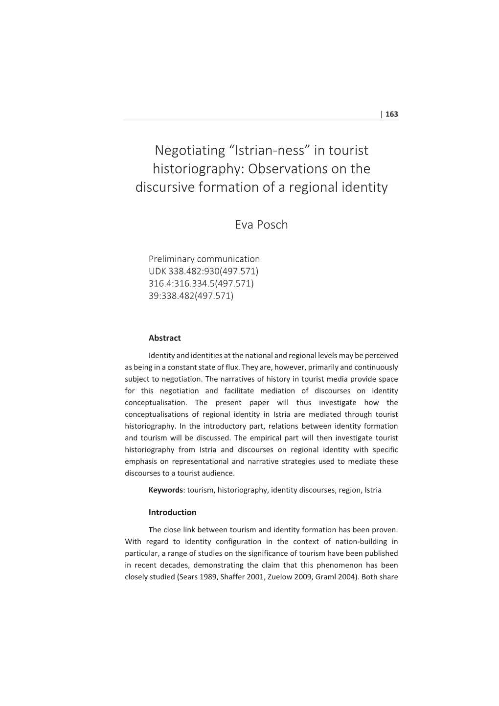 Negotiating “Istrian-Ness” in Tourist Historiography: Observations on the Discursive Formation of a Regional Identity