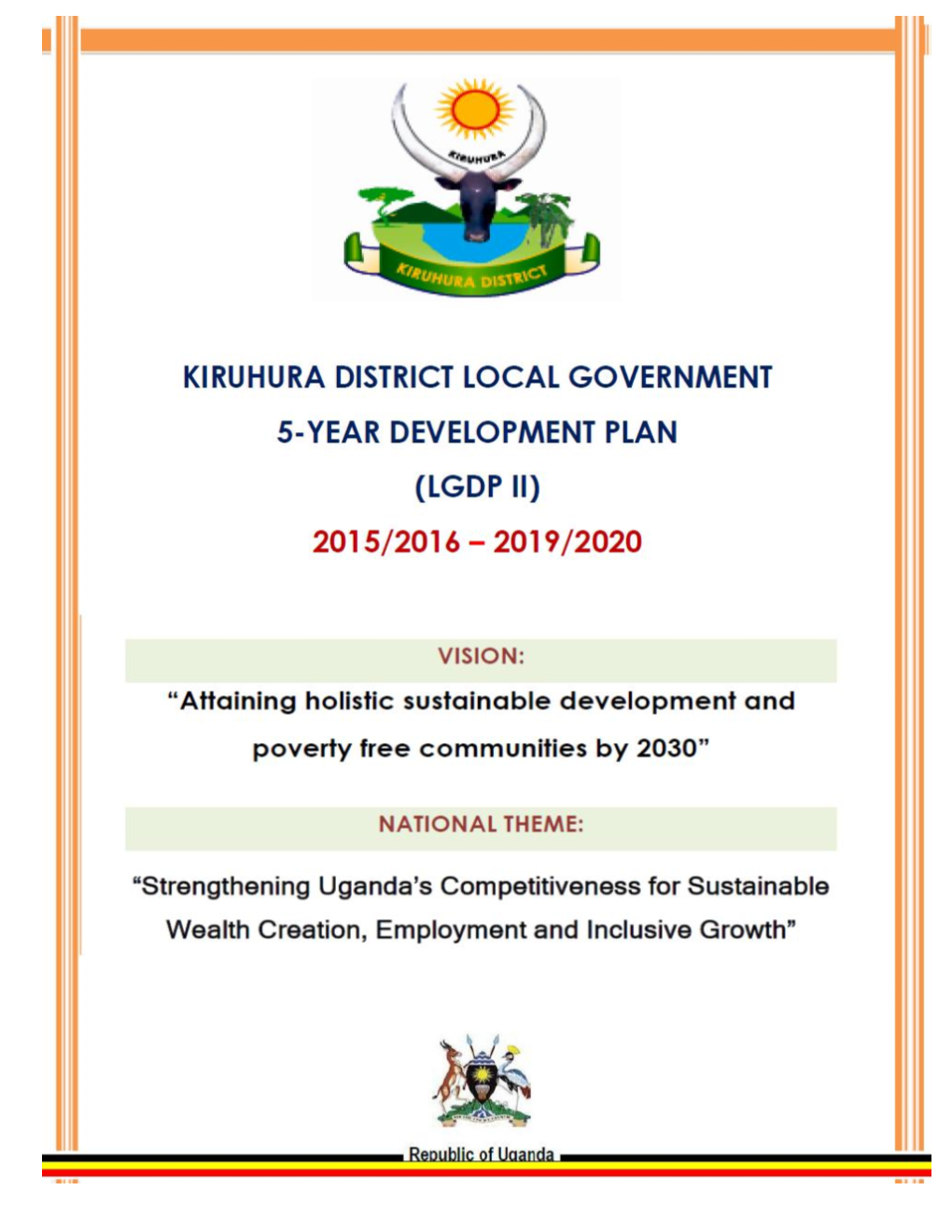 Kiruhura District LDGP II 2015-2020.Pdf