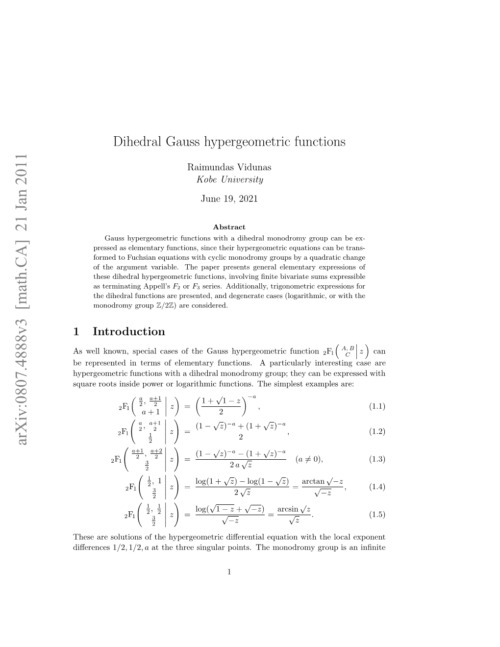 Dihedral Gauss Hypergeometric Functions