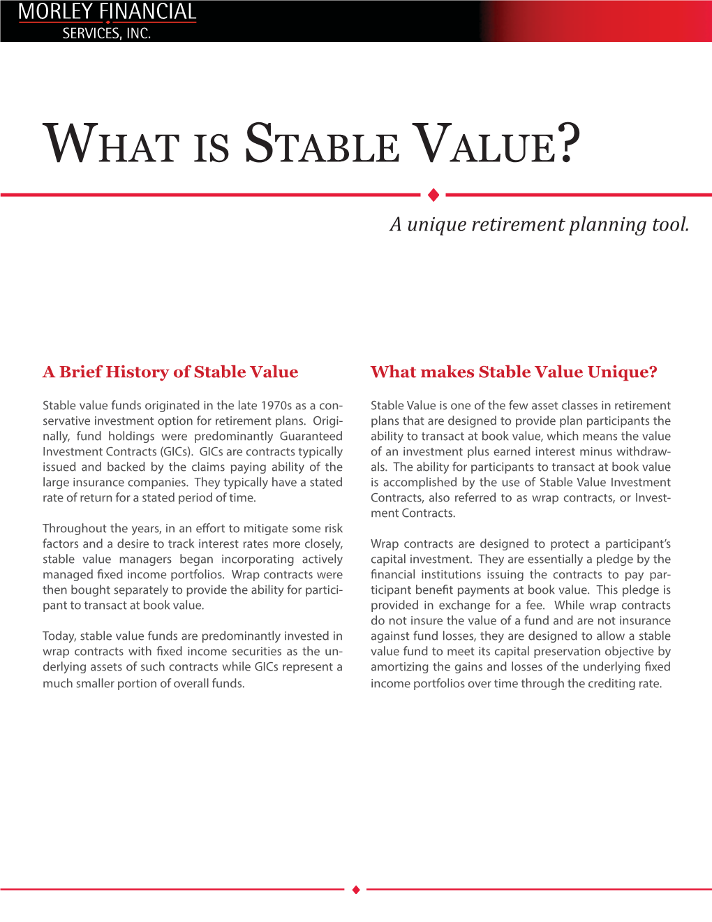 What Is Stable Value?