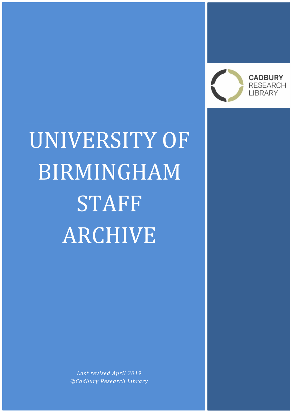 University of Birmingham Staff Archive