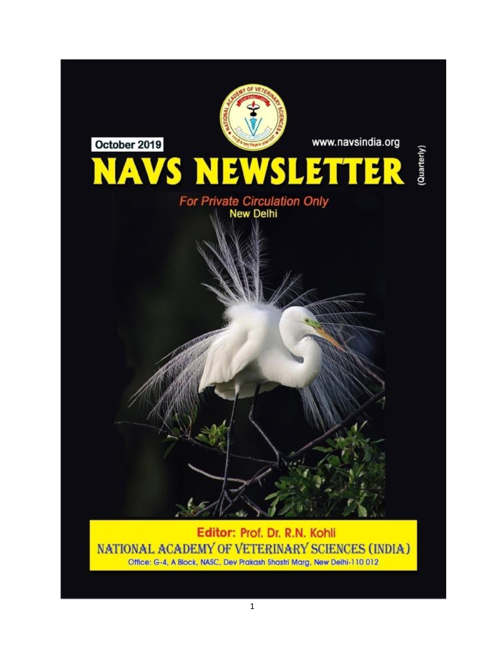 NAVS Newsletter, Oct., 2019