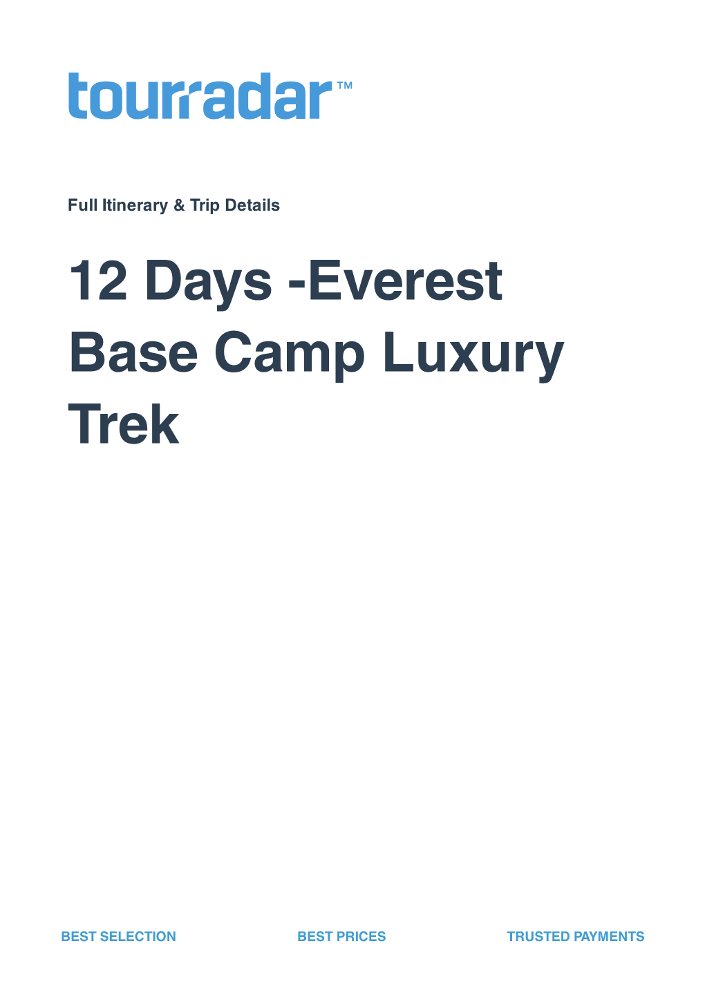 Everest Base Camp Luxury Trek