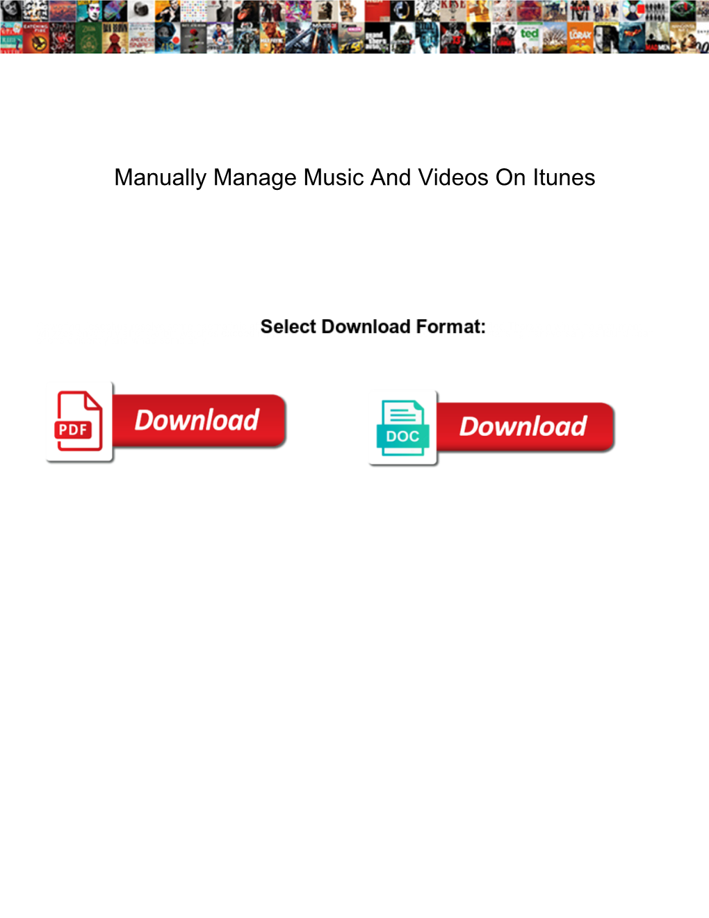 Manually Manage Music and Videos on Itunes