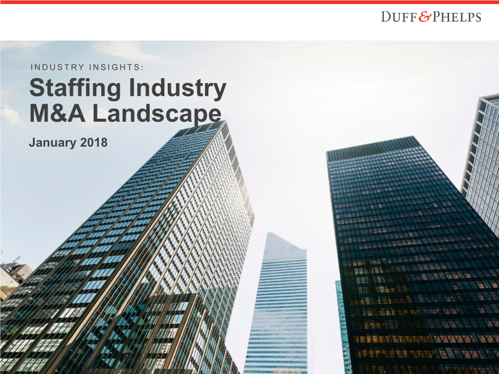 Staffing Industry M&A Landscape