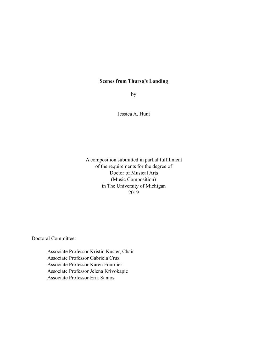 Scenes from Thurso's Landing by Jessica A. Hunt a Composition