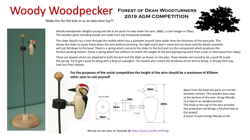 Woody Woodpecker Forest of Dean Woodturners 2019 AGM