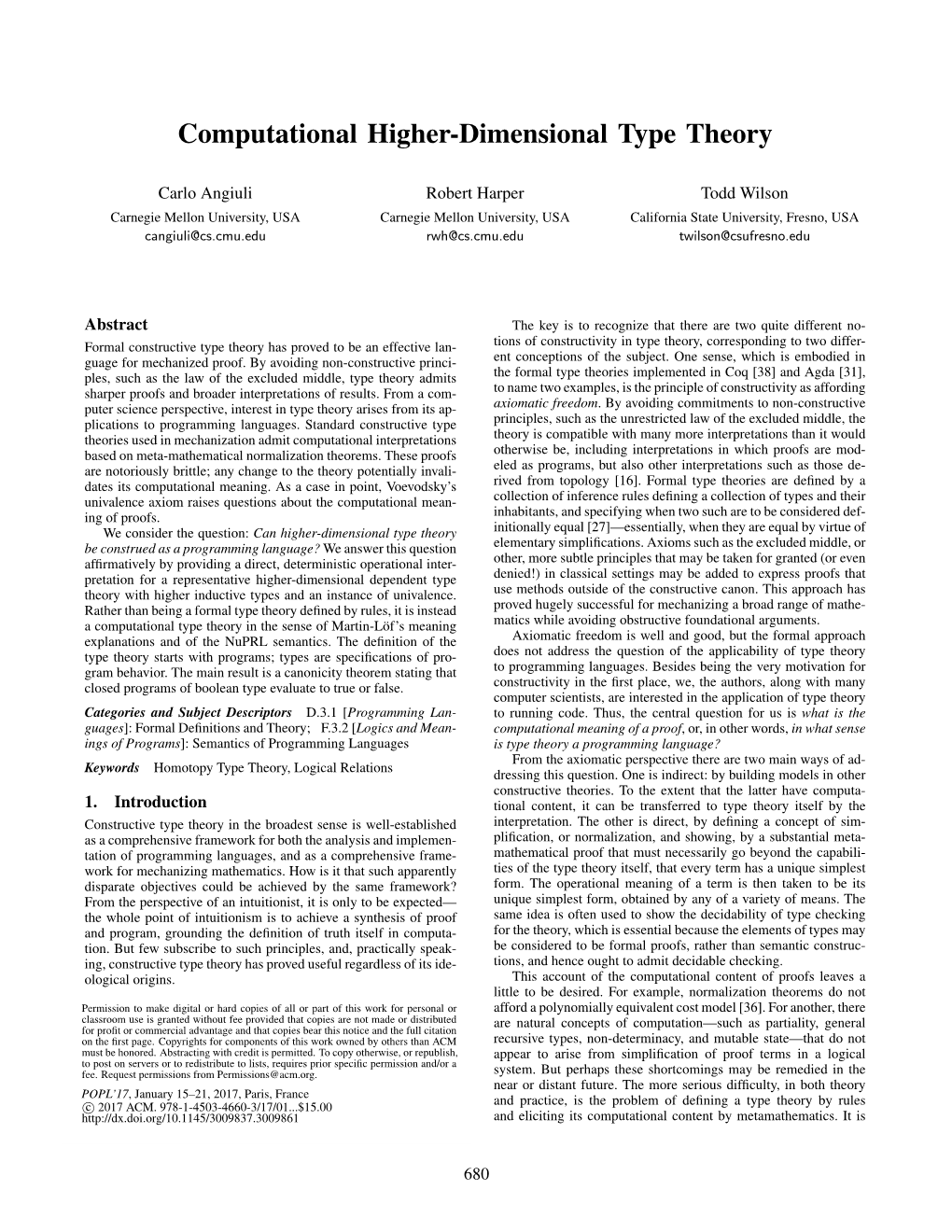 Computational Higher-Dimensional Type Theory